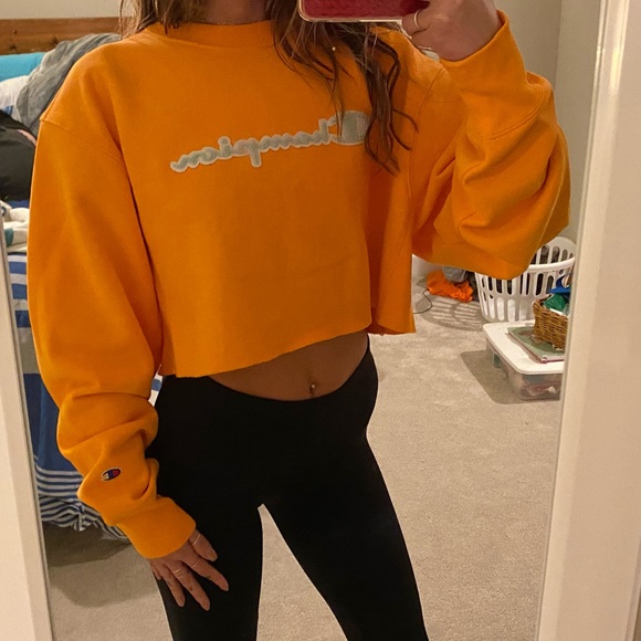 champion crop top yellow